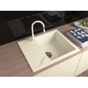 Гранитная кухонная мойка Lexona Granta 60 бежевая со смесителем