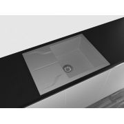 Гранитная кухонная мойка Lexona Granta 60 серая со смесителем