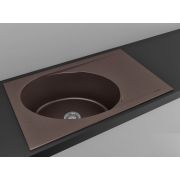 Гранитная кухонная мойка Lexona ANTIKA коричневая со смесителем
