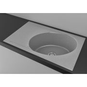 Гранітна кухонна мийка Lexona ANTIKA сіра з краном 