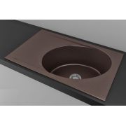 Гранитная кухонная мойка Lexona ANTIKA коричневая со смесителем