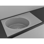 Гранітна кухонна мийка Lexona ANTIKA сіра з краном 