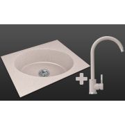 Гранитная кухонная мойка Lexona ANTIKA Compact авена со смесителем