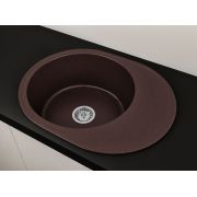 Гранитная кухонная мойка Lexona ARCA коричневая со смесителем
