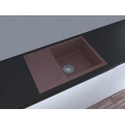 Гранитная кухонная мойка Lexona Argo Compact коричневая со смесителем