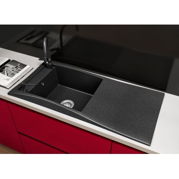 Гранітна кухонна мийка Lexona Aston Чорна 163