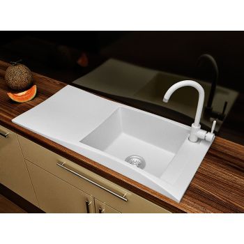 Гранітна кухонна мийка Lexona Aston Біла 172