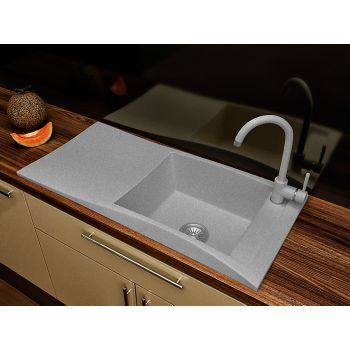 Гранітна кухонна мийка Lexona Aston Сіра 170
