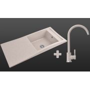 Гранитная кухонная мойка Lexona Aston Авена со смесителем