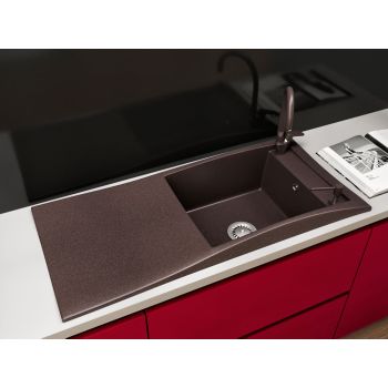 Гранітна кухонна мийка Lexona Aston Коричнева 173