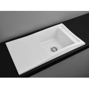 Гранитная кухонная мойка Lexona Aston Compact Белая со смесителем