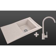 Гранитная кухонная мойка Lexona Aston Compact Авена со смесителем
