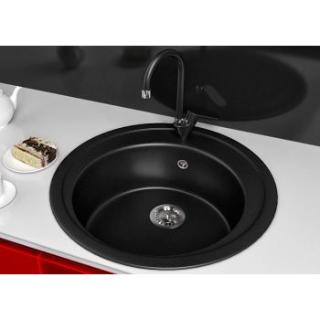 Гранітна кухонна мийка Lexona BLANSH чорна 031