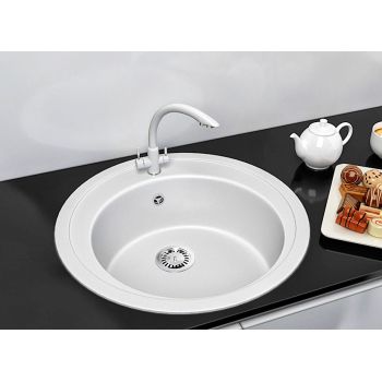 Гранітна кухонна мийка Lexona BLANSH  біла 032