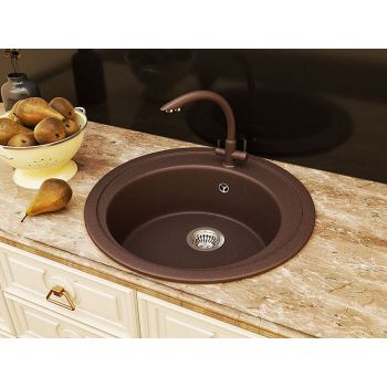 Гранітна кухонна мийка Lexona BLANSH коричнева 036