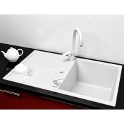 Гранітна кухонна мийка Lexona CANDY біла