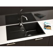 Гранитная кухонная мойка Lexona CANDY черная