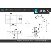 Гранитная кухонная мойка Lexona CANDY COMPACT белая со смесителем