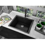 Гранитная кухонная мойка Lexona COMFORT черная со смесителем