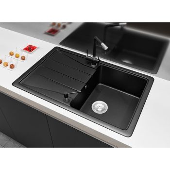 Гранитная кухонная мойка  Lexona Ultra черная 109