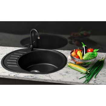Гранітна кухонна мийка Lexona Dante чорна 013