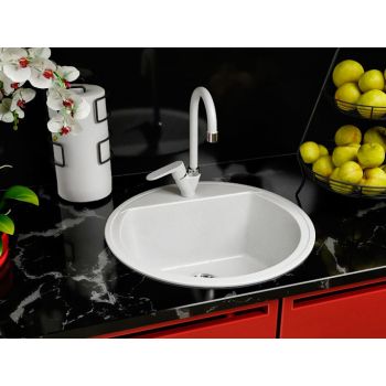 Гранітна кухонна мийка Lexona Ella біла 026