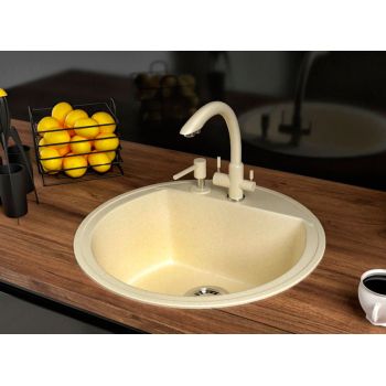 Гранітна кухонна мийка Lexona Ella бежева 027