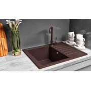 Гранітна кухонна мийка Lexona Galant коричнева