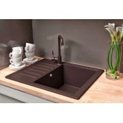Гранітна кухонна мийка Lexona Galant коричнева