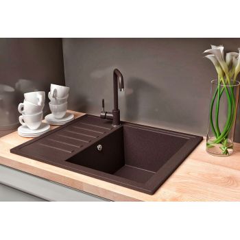 Гранітна кухонна мийка Lexona Galant  коричнева 012