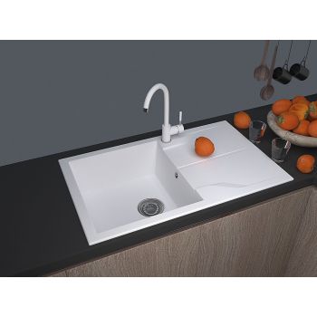 Гранитная кухонная мойка  Lexona Granta белая 223