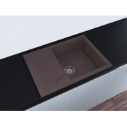 Гранітна кухонна мийка Lexona Granta Compact коричнева з краном 
