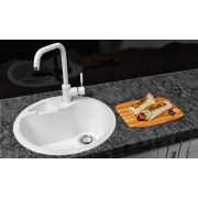 Гранітна кухонна мийка Lexona ISLAND біла