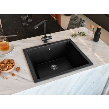 Гранітна кухонна мийка Lexona COMFORT чорна 210