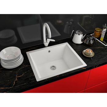 Гранітна кухонна мийка Lexona COMFORT біла 211