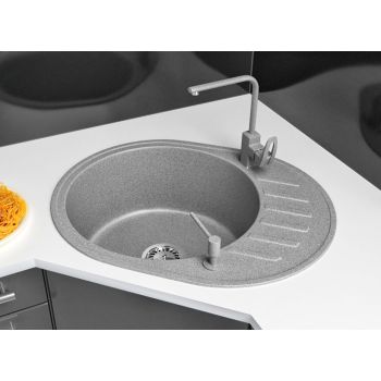 Гранітна кухонна мийка Lexona KOSH сіра 047