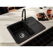 Гранітна кухонна мийка Lexona MINOLA чорна