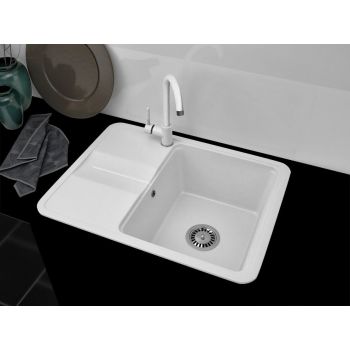 Гранітна кухонна мийка Lexona MINOLA Біла 164