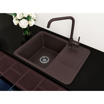 Гранітна кухонна мийка Lexona MINOLA Коричнева 168