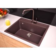 Гранитная кухонная мойка Lexona MIRA коричневая