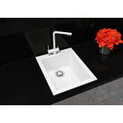 Гранитная кухонная мойка Lexona MIRA Compact белая со смесителем