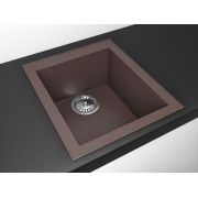  Гранітна кухонна мийка Lexona MIRA Compact коричнева з краном 