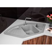 Кутова кухонна мийка Lexona MISTERI сіра