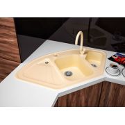 Кутова кухонна мийка Lexona MISTERI бежева