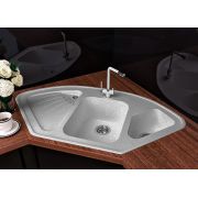 Кутова кухонна мийка Lexona MISTERI сіра