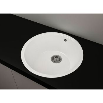 Гранітна кухонна мийка Lexona OLIVA біла 199