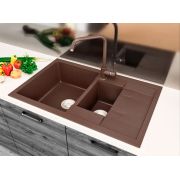 Гранітна кухонна мийка Lexona Omnia коричнева