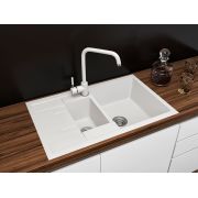  Гранітна кухонна мийка Lexona Omnia біла