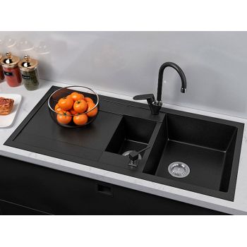 Гранітна кухонна мийка Lexona Omnia Grand чорна 019