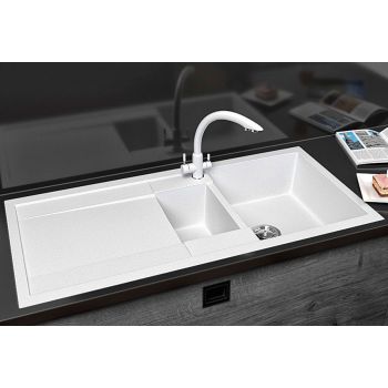 Гранітна кухонна мийка Lexona Omnia Grand  біла 019